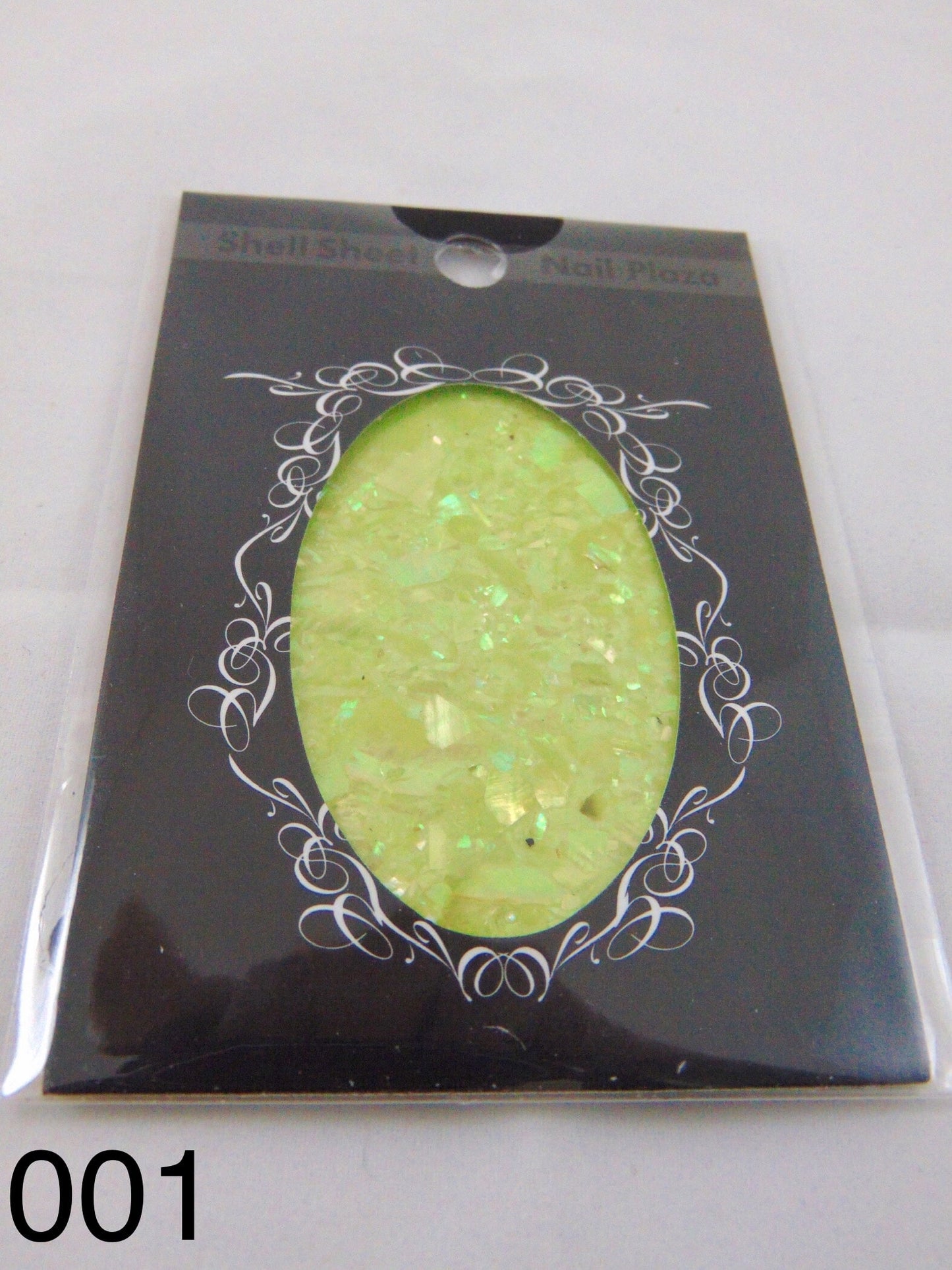 Feuilles décoratives de coquillage pour ongles – différentes teintes nacrées pour nail art professionnel JAUNE FLUO