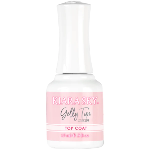 Top coat Kiara Sky Gelly Tips – finition brillante sans résidu pour manucure durable