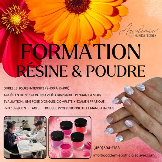 Formation Résine & Poudre – Académie Patricia L’Écuyer
